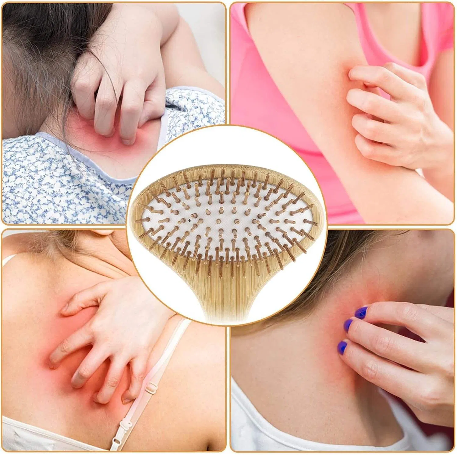 Bamboo Oversize Back Scratcher with Air Cushion for Instant Relief