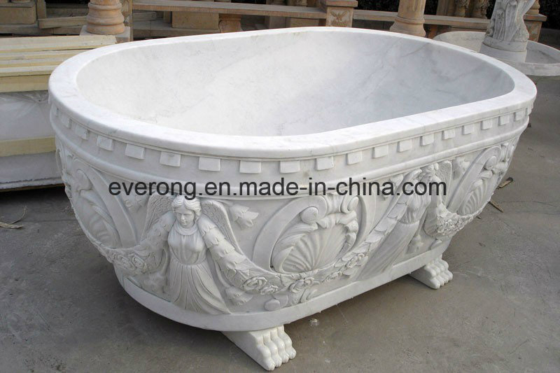 Cheap Natural Black Stone Egg-Shape Design Freestanding Bathtub for Indoor Decoration