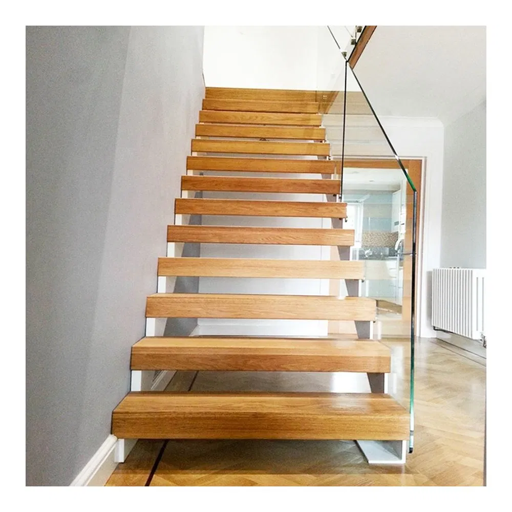 Floating Staircase Interior Mono Beam Exterior Staircase Rail Wood Spiral Floating Staiecase