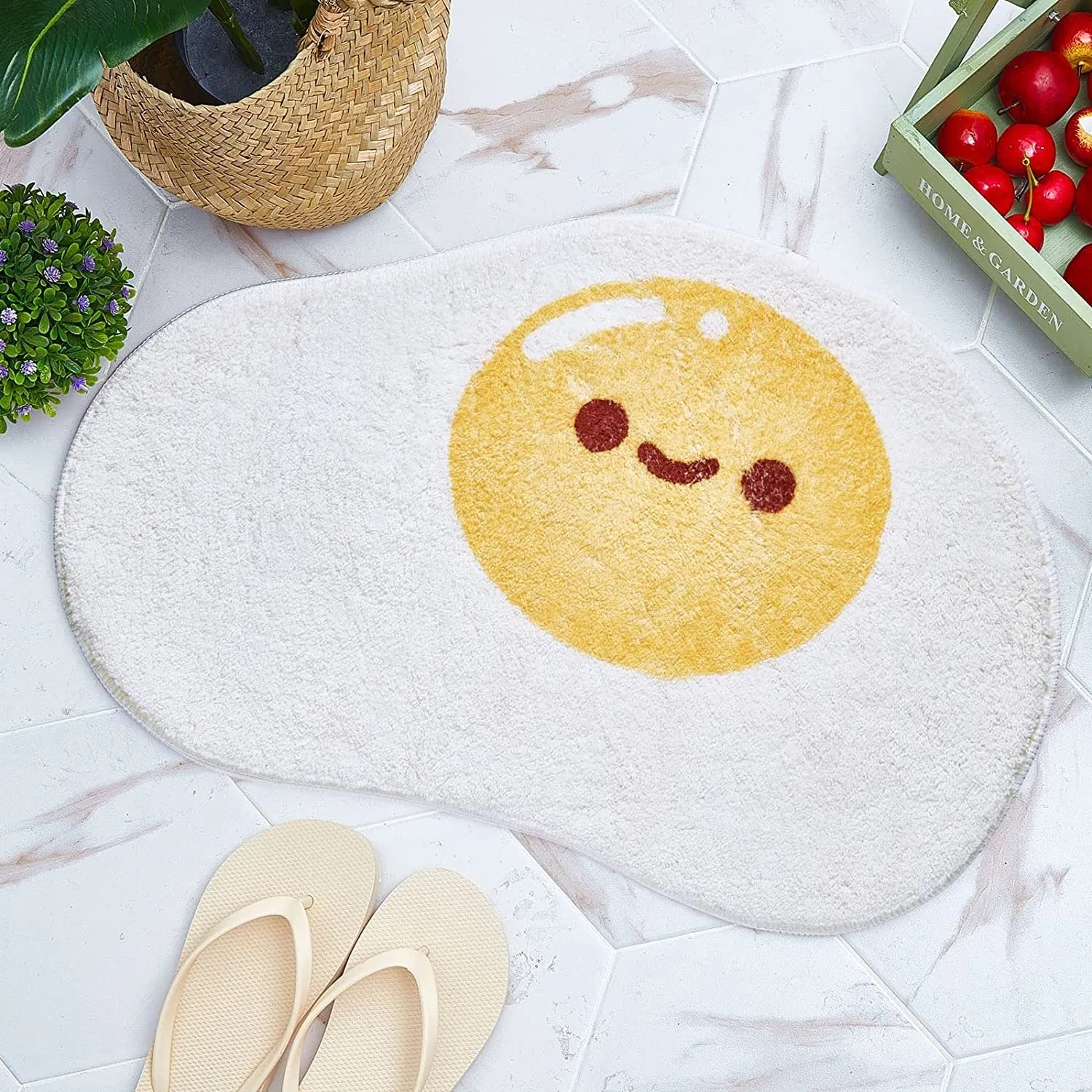 Cute Design Polyester Kids and Pet Friendly Area Custom Water Absorbent Artificial Cashmere Bath Room Rug Mats