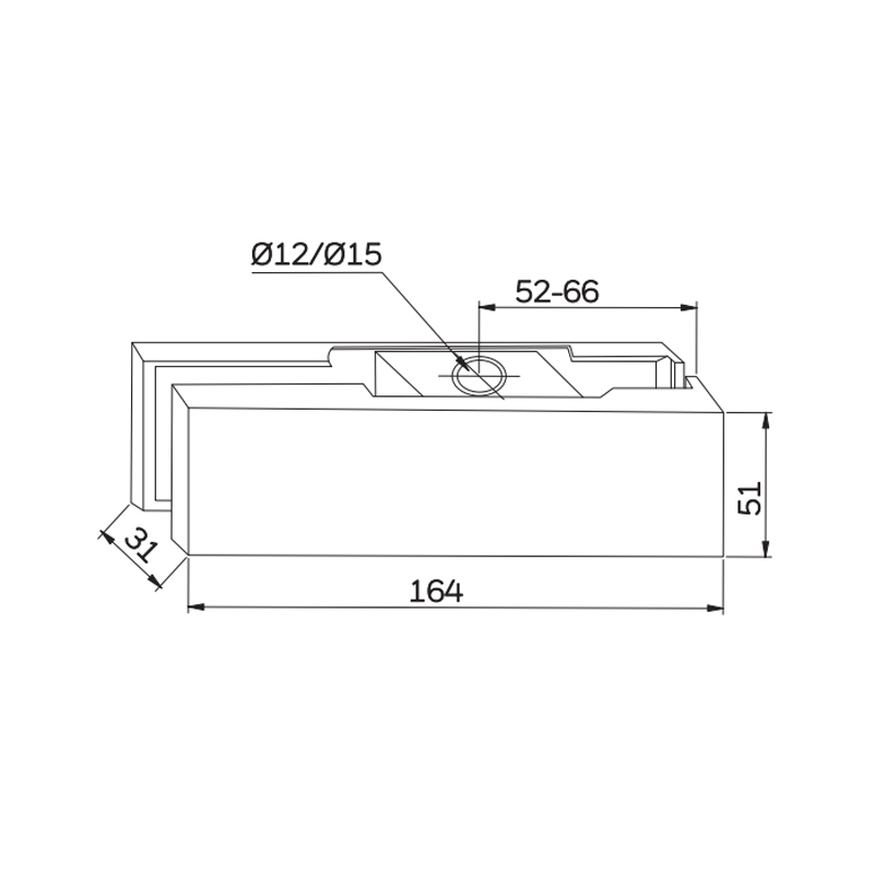 Glass Door Upper Patch Aluminum Alloy Core