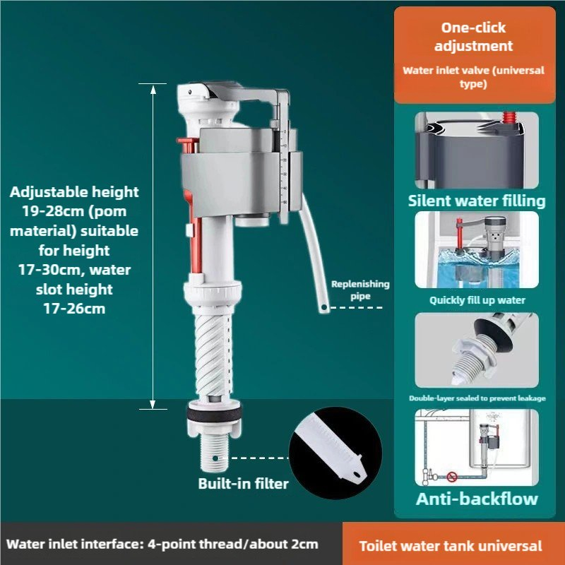 Fluor Silent Dual Flush Valve for Toilet Tank Flushing Tank