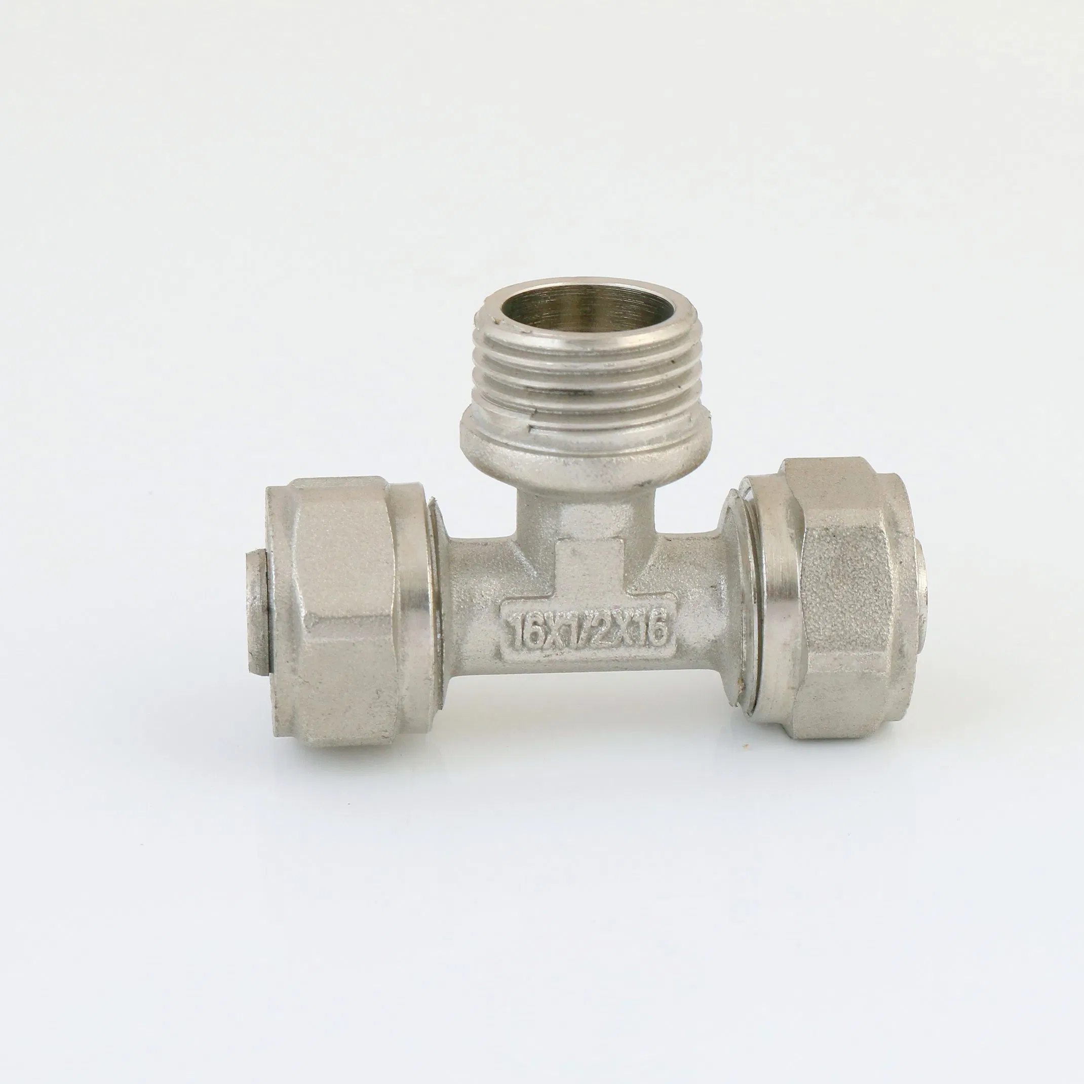 Straight Nickel Plated Male Tube Coupling Connector Brass Compression Fitting for Pex-Al-Pex Pipes