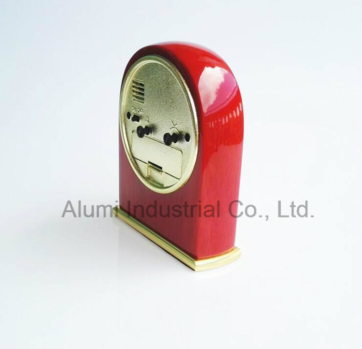 Hotel Wooden Silent Mahogany Color Table Alarm Clock Hotel Equipment