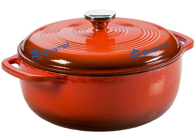 Enameled Cast Iron Cookware Set Casseroles Mussel Pot with Double Handle