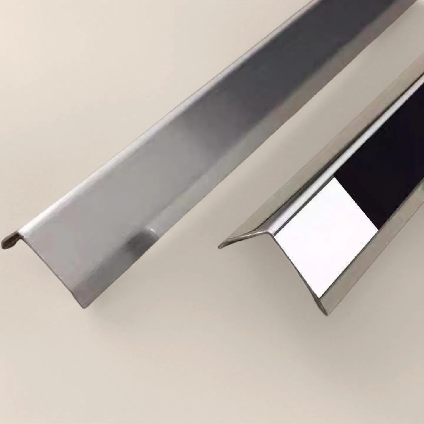 T&C L31 L-Shape PVD Gold Color Mirror Brushed Finish Stainless Steel L Trim for Wood Panel Joints