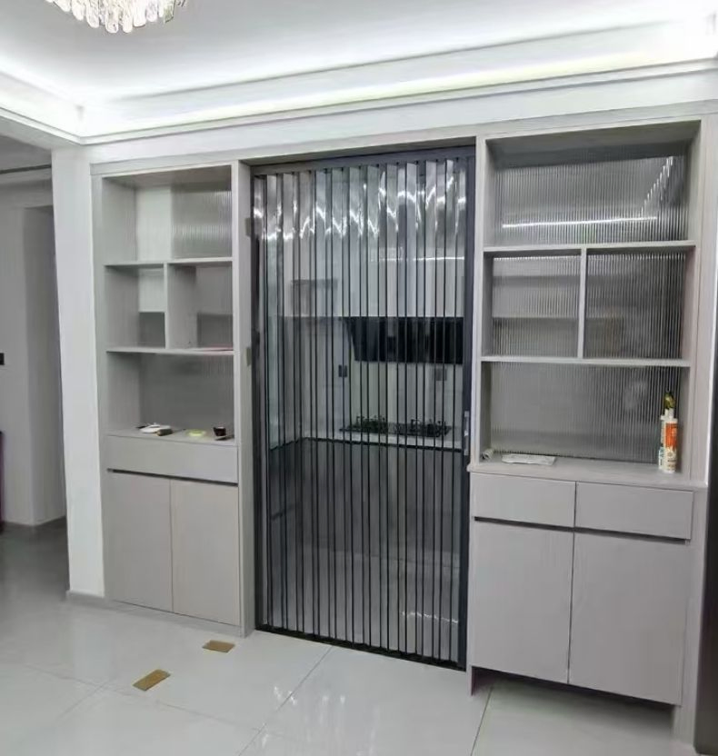 Wholesale Chinese Style Kitchen Aluminum Alloy Bi-Fold Doors Retractable Balcony Bathroom Invisible Air Conditioning Door
