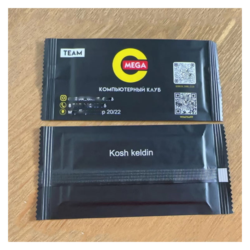 Custom Individually Wrapped Wet Wipes Tissue Single Piece Pack for Restaurant Hand Refreshing Restaurant Non-Woven Cleansing Wet Wipes with Logo