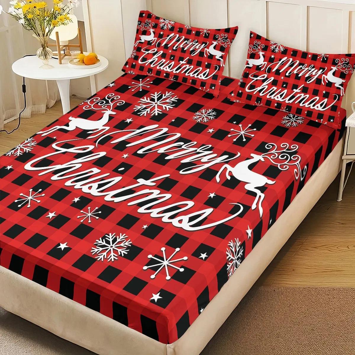 Bed Sheet Fitted Sheet with Pillow Cases