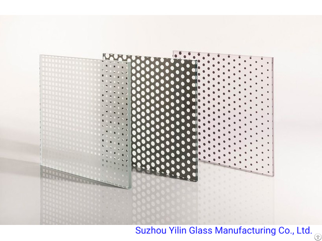 Color Ceramic Fritted Glass with Decorative DOT Pattern