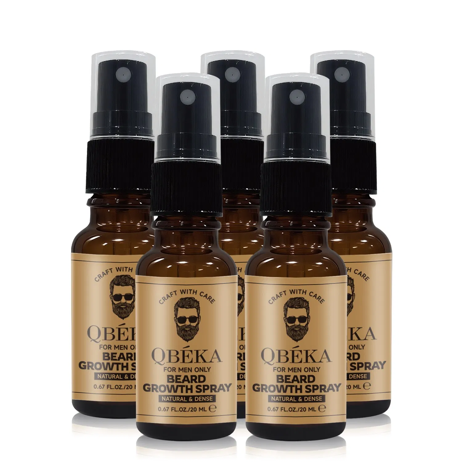 Qbeka Beard Growth Spray for Men - Facial Hair Densifying Serum - Mustache & Beard Thickening Treatment