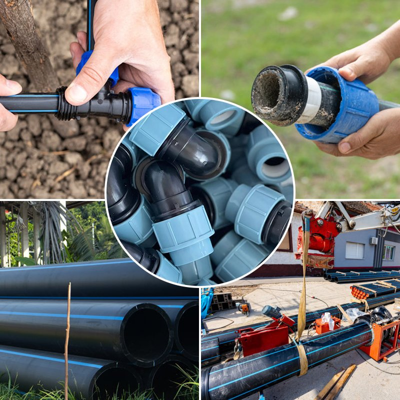 Ifan Farm Irrigation System Blue 20-110mm All Size Types PP Compression Thread HDPE Pipe Fitting