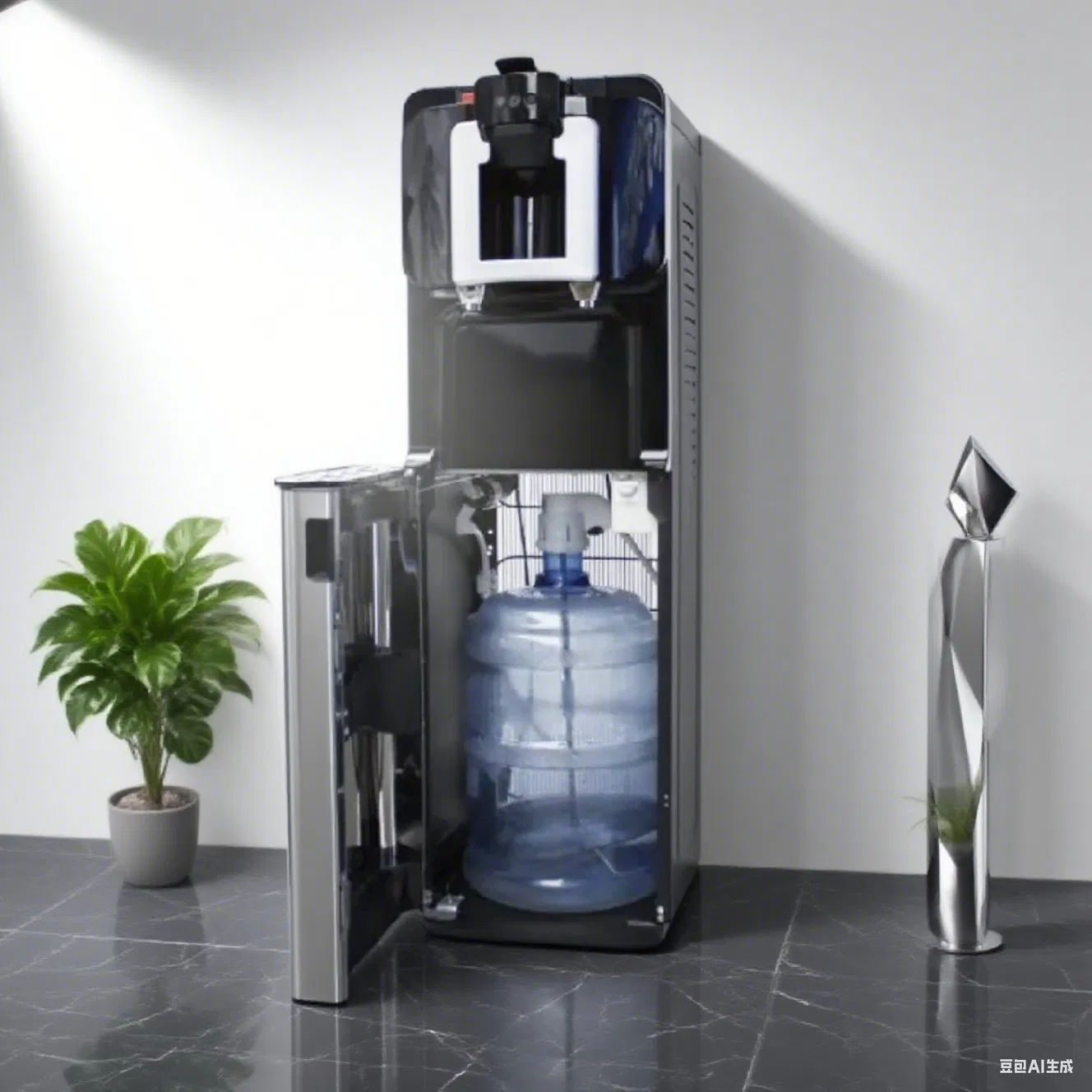 Vertical Hot Cold Water Cooler Dispenser with Coffee Maker