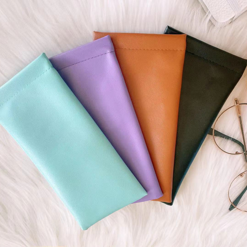 Leather Portable Sunglasses Pouch Anti-Scratch Eyeglass Slim Extra Large Sleeve Bag