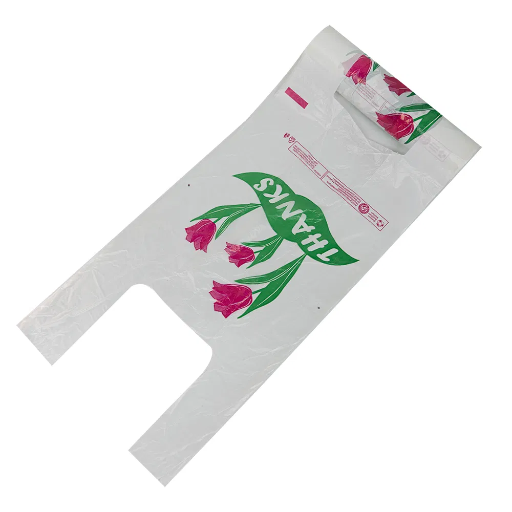 Environmental Friendly HDPE LDPE Factory Dierect Sale Plastic Customized Printing Tshirt Shopping Vest Carrier T-Shirt Bags