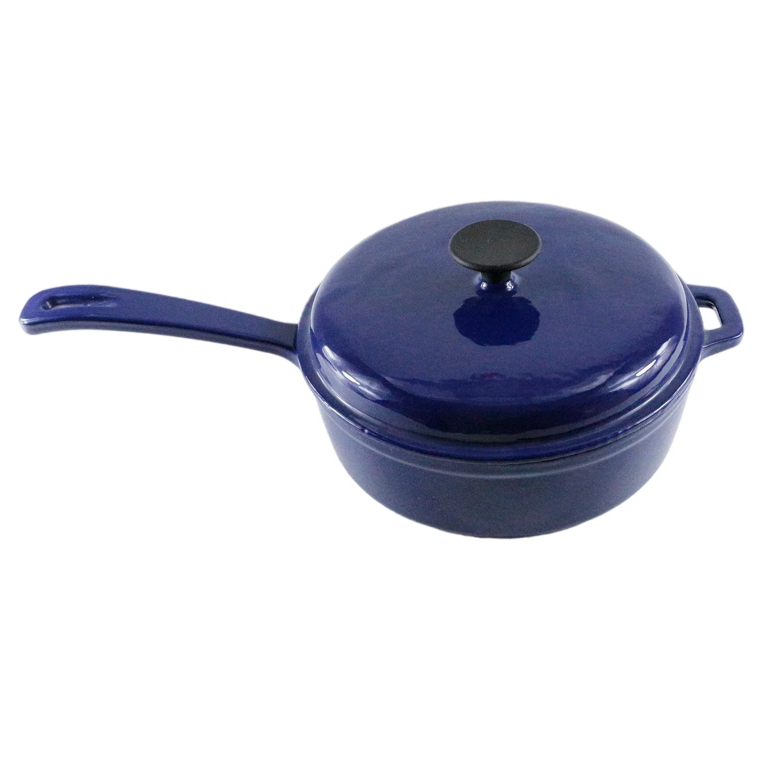 Эмалированная чугунная кастрюля малая, двухцветная