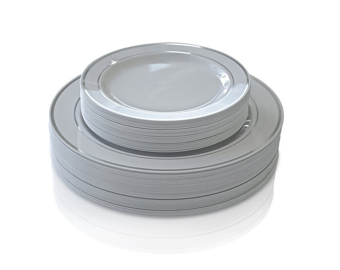 "Occasions" Wedding Disposable Plastic Plate and Silverware Combo