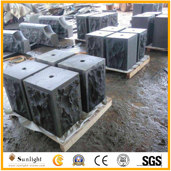 Hainan Ants Line Black Basalt Kerb/Paving/Block Stone for Outdoor Landscape