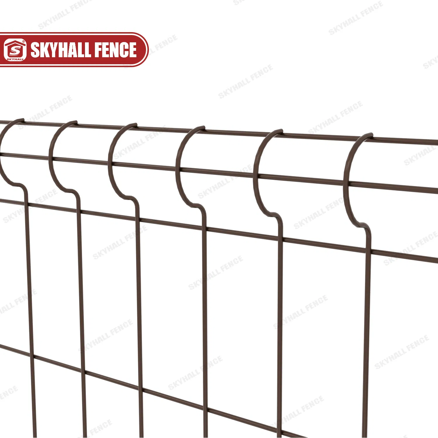 Top Circle Bent Galvanized Brown Powder Coated Solar Farm Security Fence for Solar Field Protection