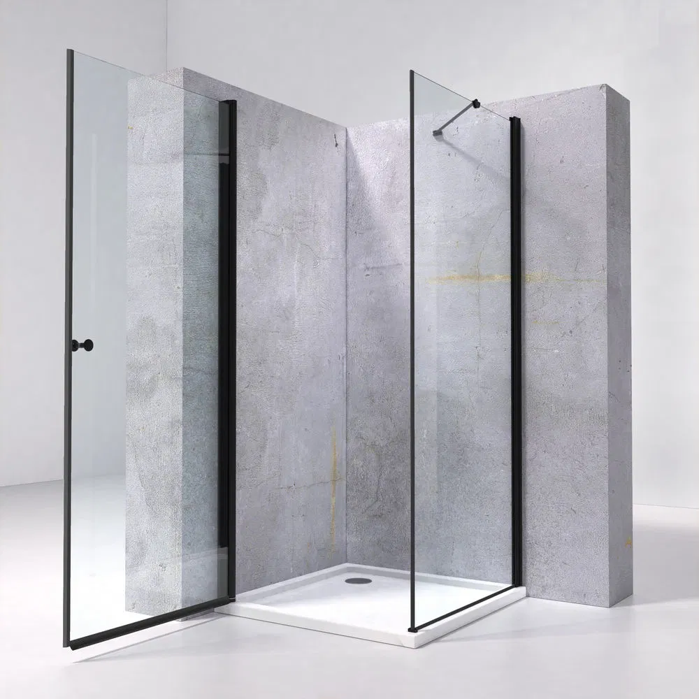 Hangzhou Bathroom Black Toilet Round Shower Enclosure 90X90