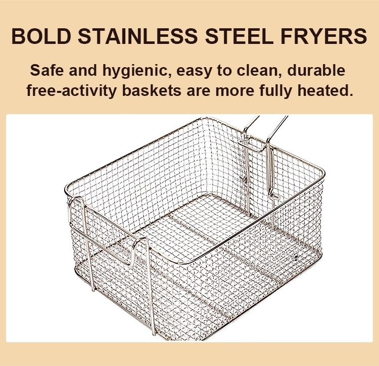 Heavybao Commercial Electric Frying Machine Professional Oil Deep Fryer for Snack Food