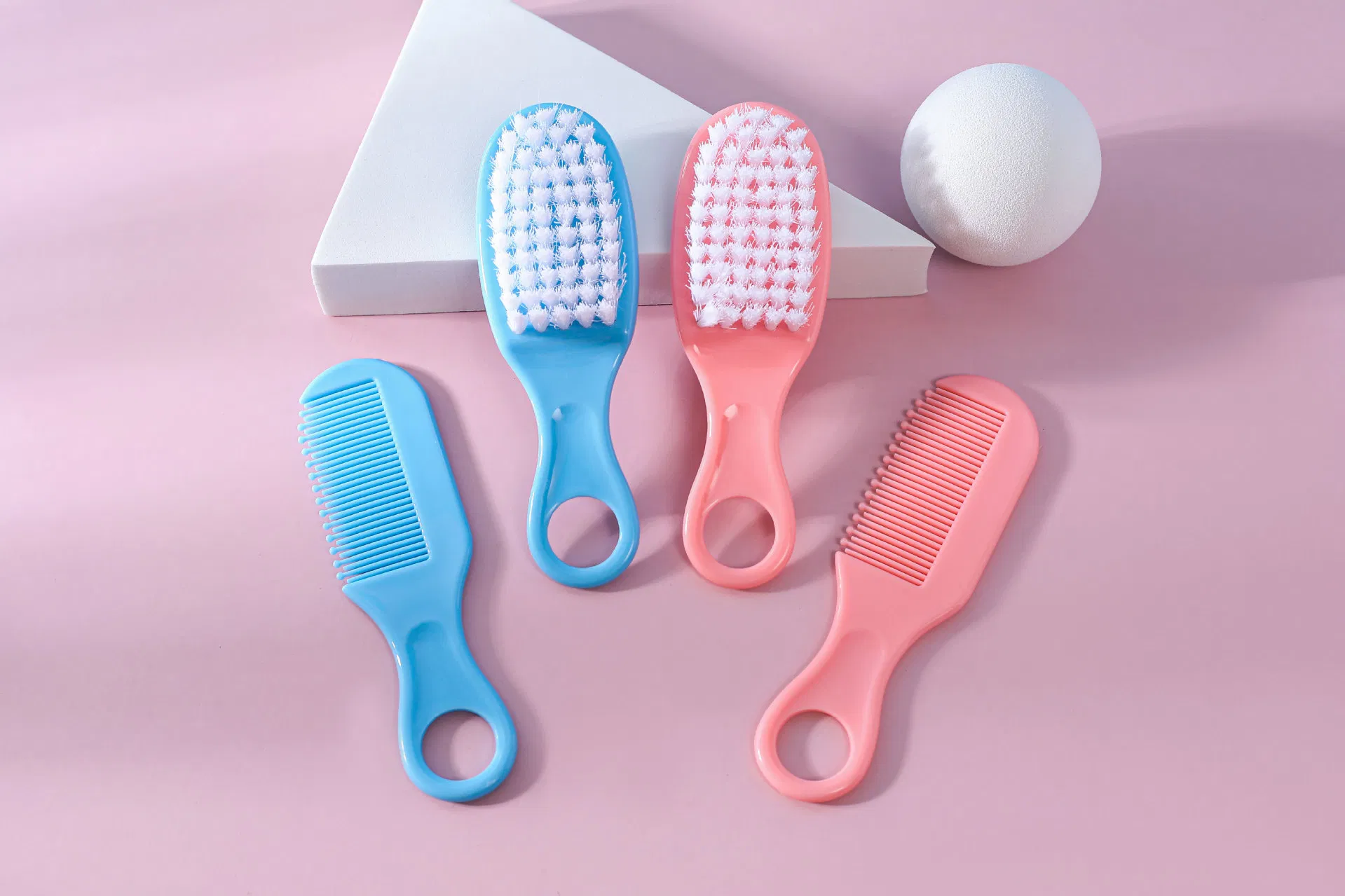 Babe Safety Products Plastic Nylon Baby Hair Brush Comb Set