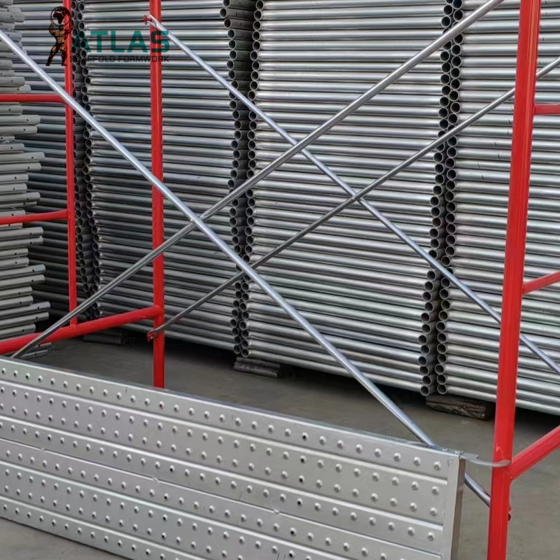 Construction Galvanized Painted H Frame Ladder Walk Through Scaffolding Andamio 1219X1700 1700X1950mm