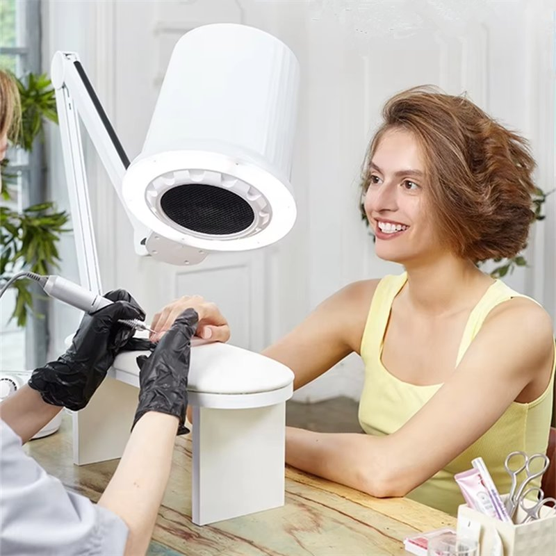 Strong Suction Built-in Reused Filter Manicure Pedicure Station Range Hood with Lamp