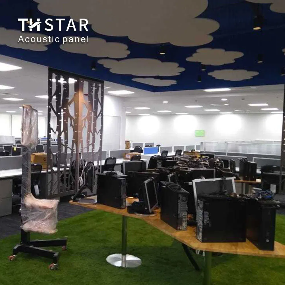 Beveled Edge Soundproof Hexagon Polyester Fiber Acoustic Panel for