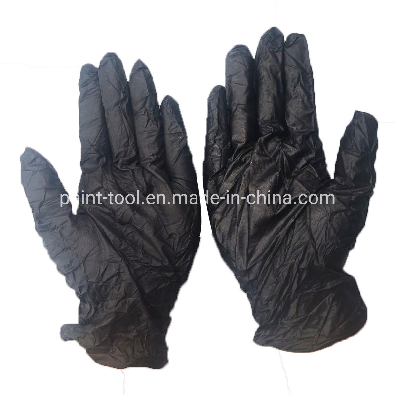 Disposable Black Examination Nitrile Gloves for Automotive