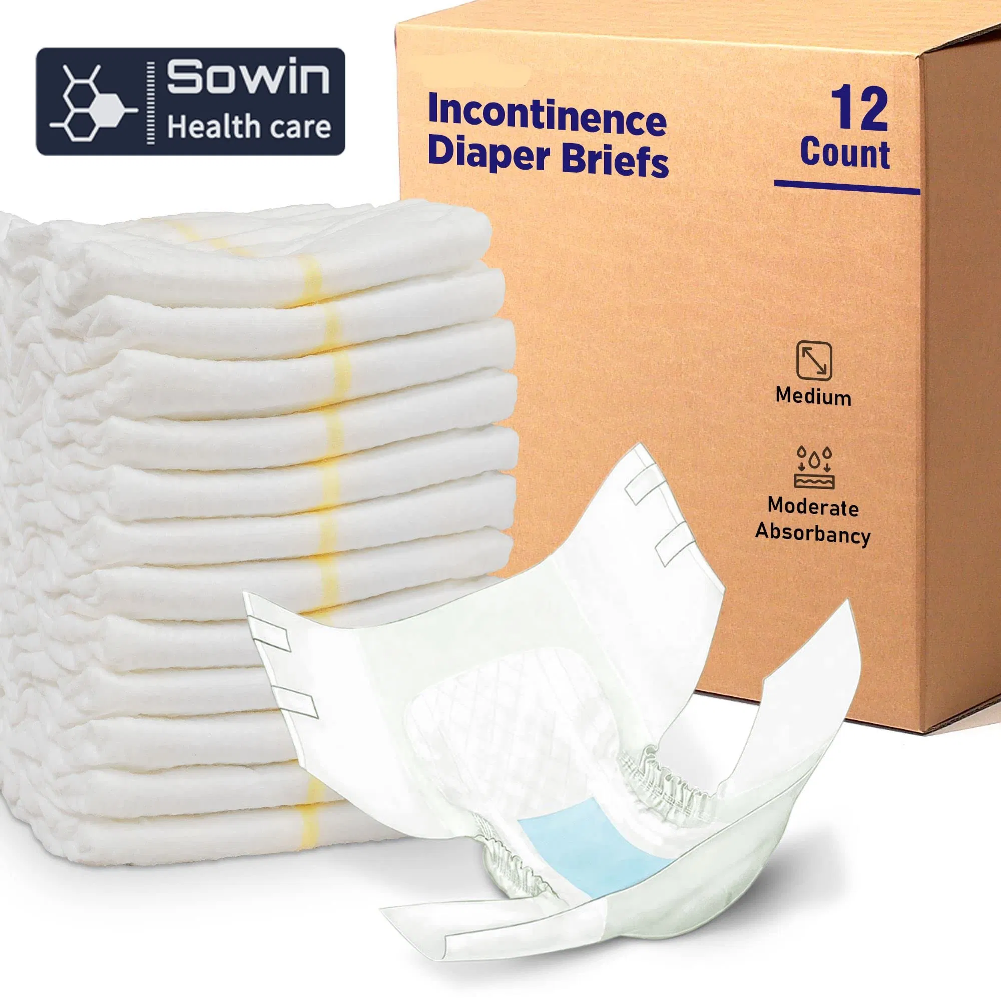 Wholesale Hygiene Products Hot Air Non-Woven Surface Elder Care Adult Brief Diaper