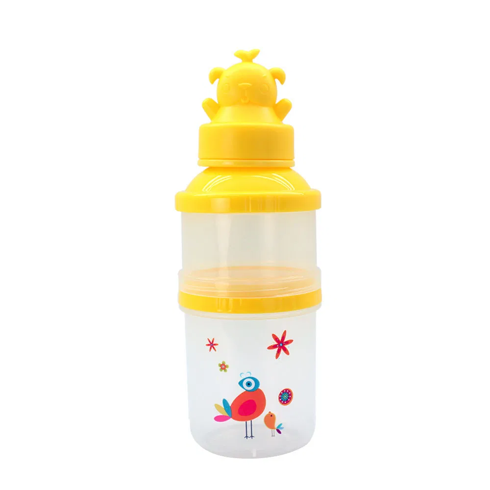 Cartoon Stackable and Portable Mild Powder Formula Dispenser with Baby Feeding Bottle