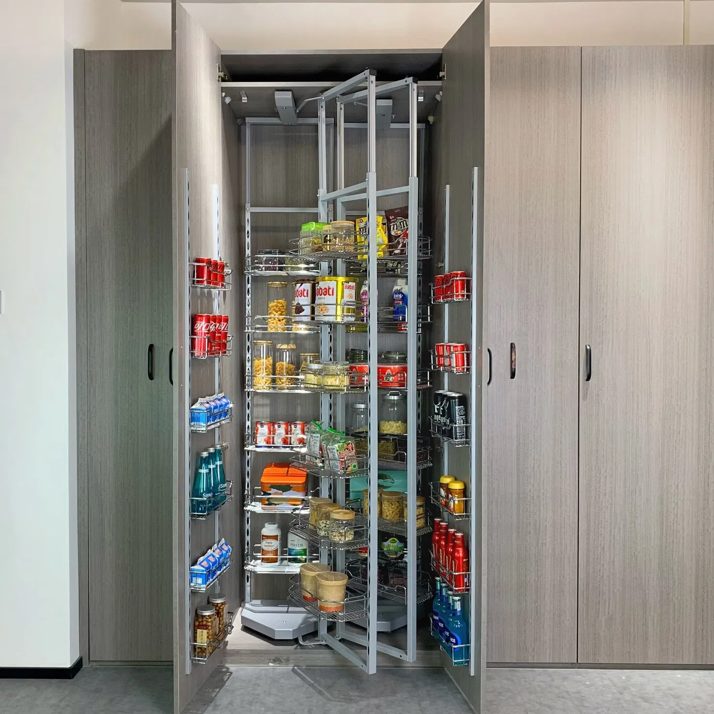 Wire Rack Larder Organizer Kitchen Pantry Unit Food Snacks Drinks Baskets Shelf