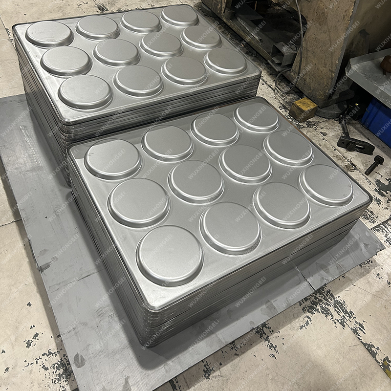 12 Cavities 600X800X40mm Aluminized Steel Hamburger Bun Baking Tray