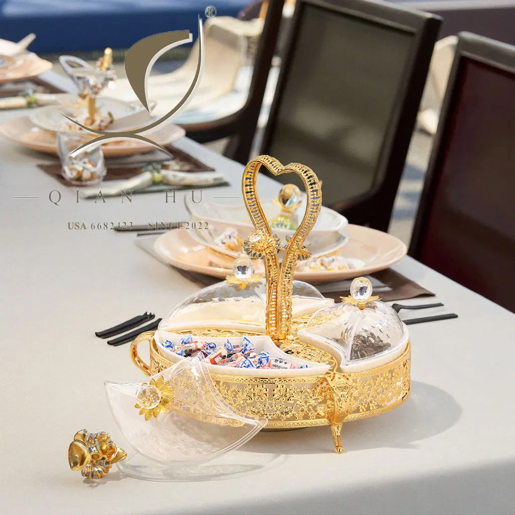 Gold Metal 3 or 4 Acrylic Dried Fruit Bowls