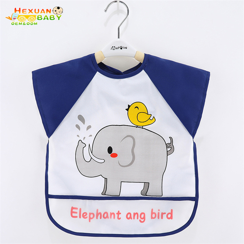 Waterproof Cartoon Apron for Kids with Button Closure