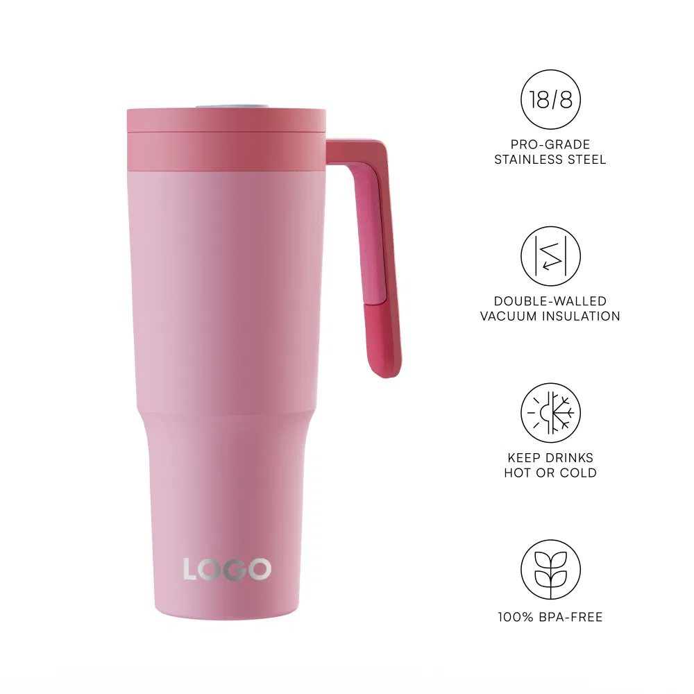 40oz Tumbler Stainless Steel Vacuum Insulated Travel Mug Handle Tumbler with Lid and Straw