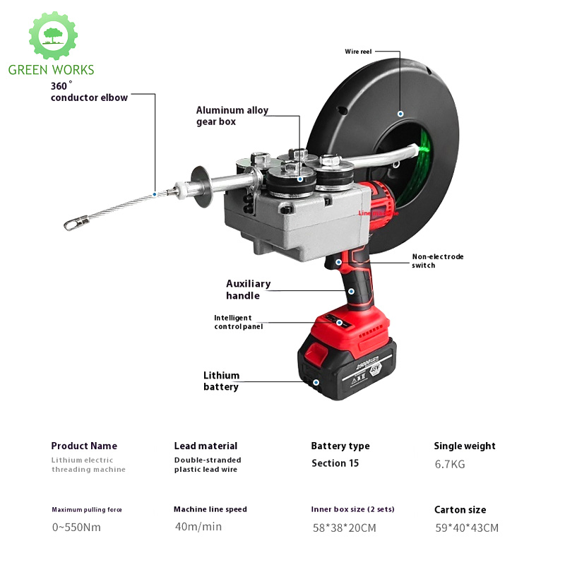 Custom Electric Automatic Wire Pipe Threading Machine for Your Wire Puller Tool Needs