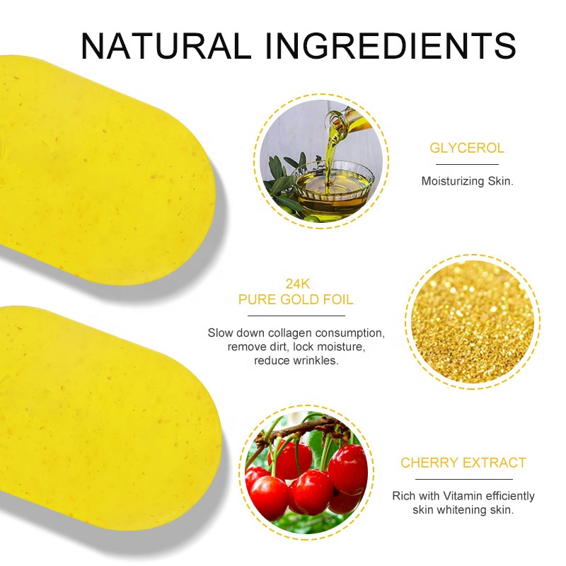 OEM Private Label Moisturizing Whitening 100% Natural Organic Handmade Amino Acid 24K Gold Soap