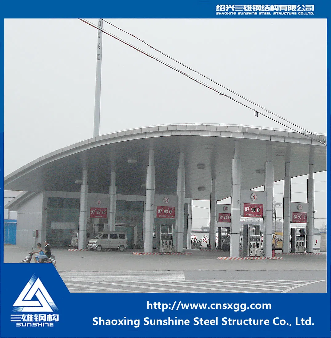 2018 Cheap Prefabricated Light Steel Structure Gas Station