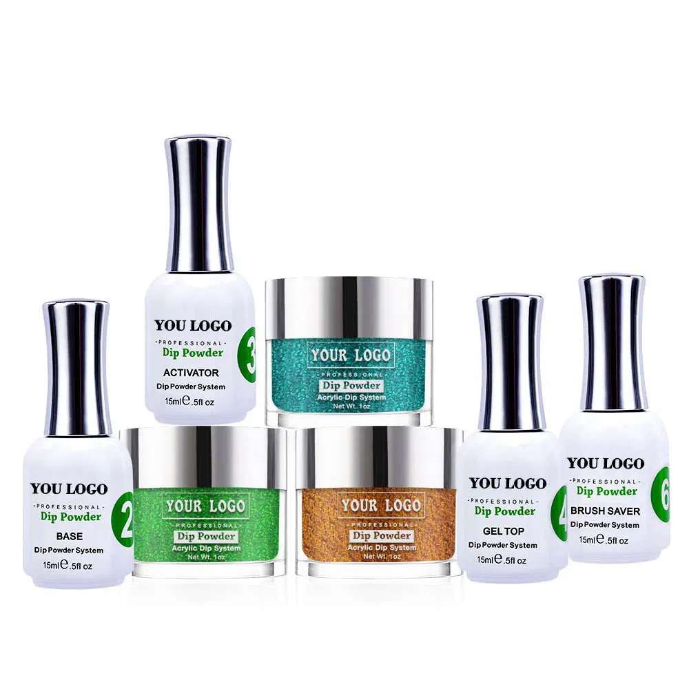 No Lamp Needed Glitter Color Nail 3 in 1 Acrylic Dipping Powder