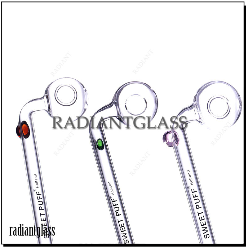 High Borosilicate Glass Pipes Wholesale Smoking Sweet Puff Oil Burner Pipe with Colored Spot