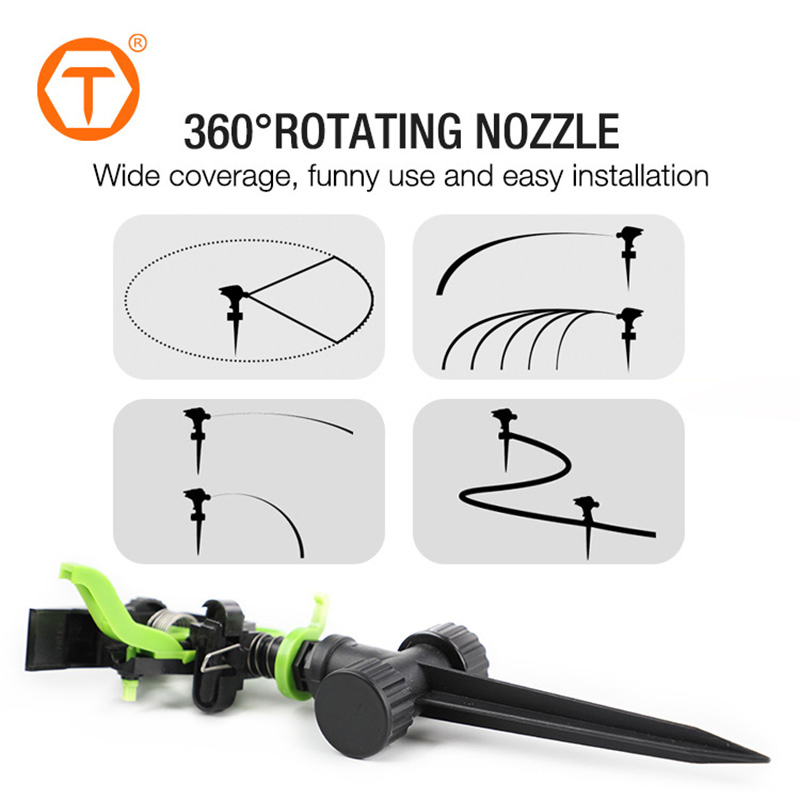 High Quality Plastic Home Farm Irrigation Systems 360 Degree Rotary Lawn Water Garden Sprinklers for Agriculture
