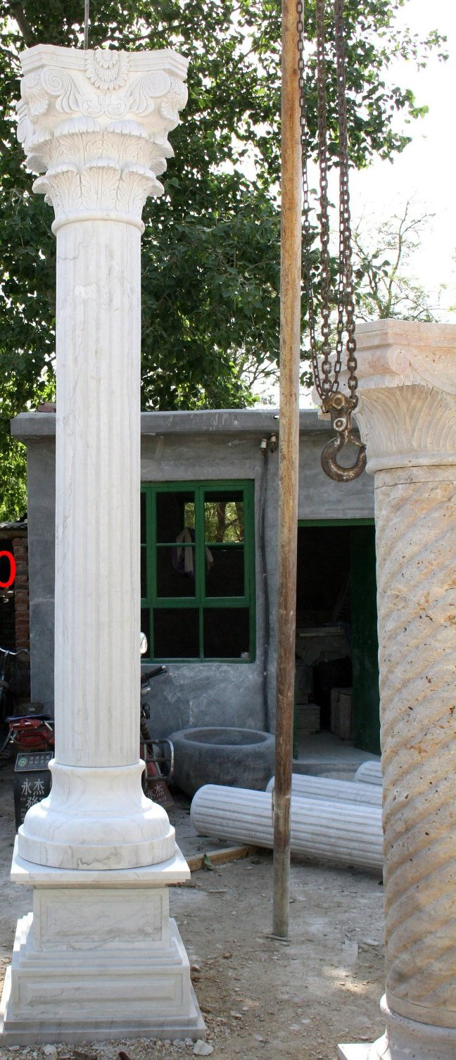 White Marble Stone Sculpture Column Pillar (SY-C002)