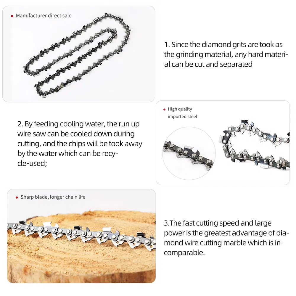 Fast Cutting Diamond Chain Saw 3/8 Inch Pitch Diamond Concrete Chain Saw for Concrete Asphalt and Brick Wall Cutting