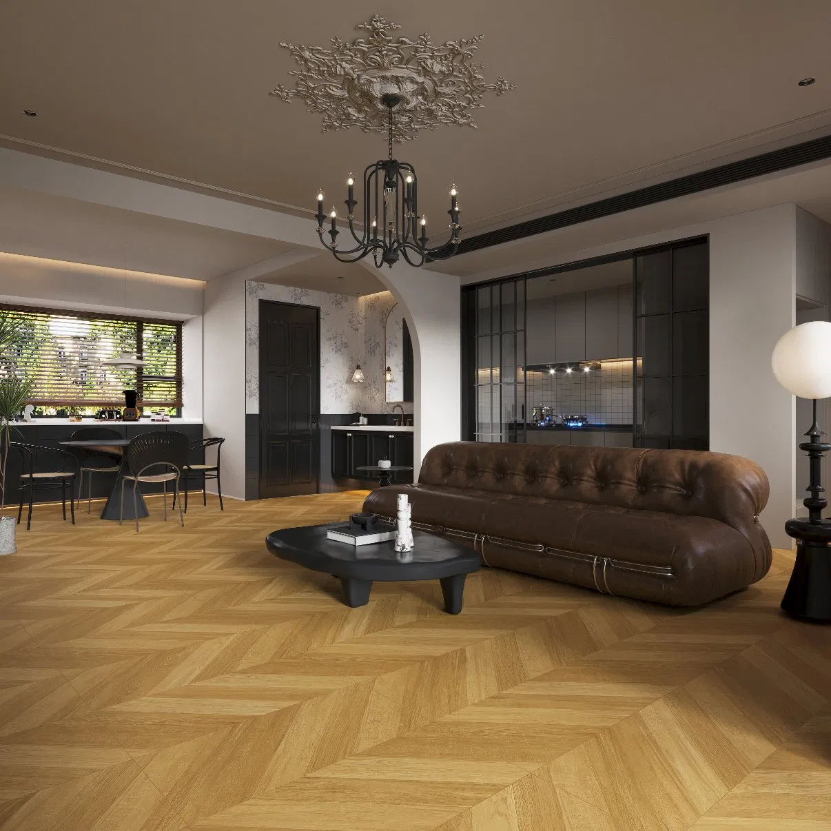 8K207 Herringbone Wood Series 800*800mm Tiles for Interior Wall and Flooring of Living Room& Lobby&Kitchen&Balcony etc