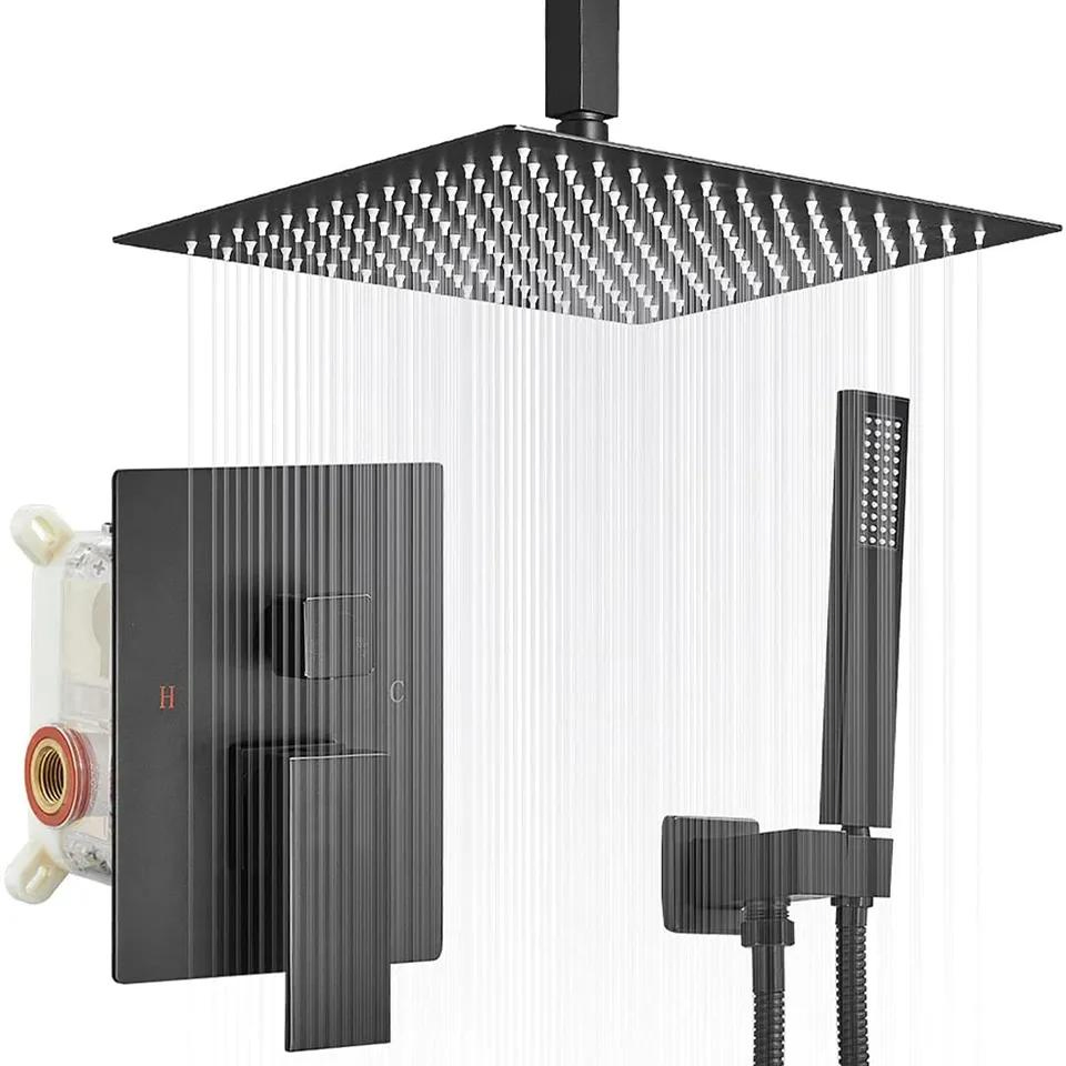 Ceiling Mount Shower System Luxury Rainfall Mixer Shower Set with Handheld
