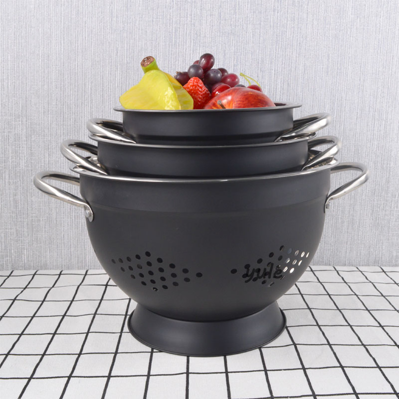 Factory Supply Kitchen Colander Dishwasher Stainless Steel Strainer Basket with Double Ears