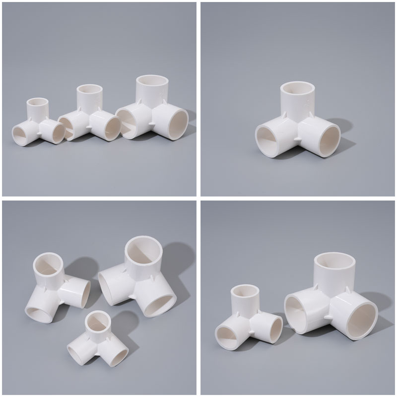 Premium PVC 3D Tee Connector for Residential and Industrial Plumbing Lines 3-Way Plastic Elbow Connectors