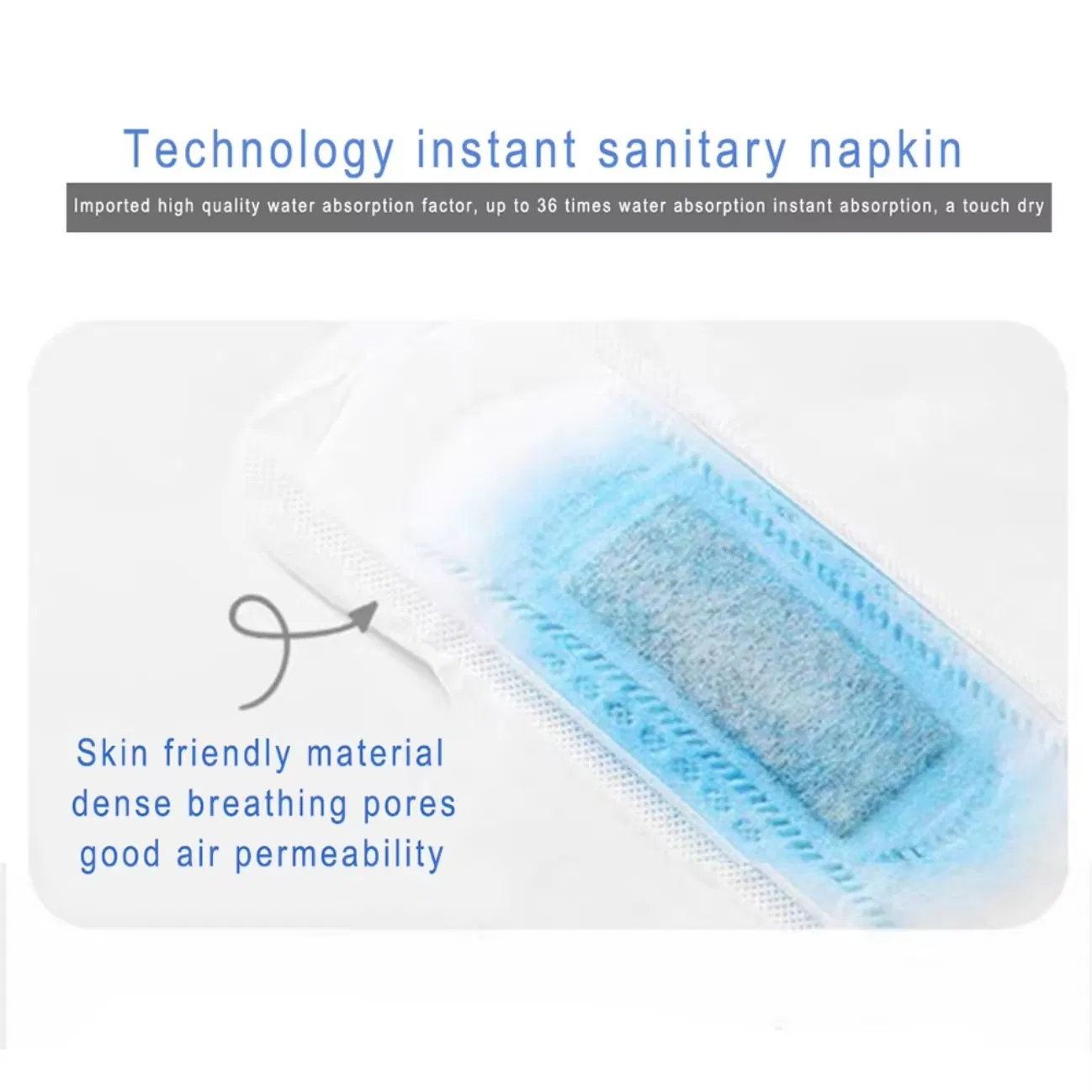 Hot Sale Organic Cotton Negative Ion Sanitary Pad for Women Super Feminine Hygiene Napkin Breathable Bamboo Competitive Price